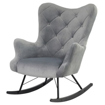 Fotel USZAK LIDO bujany velvet jasny szary