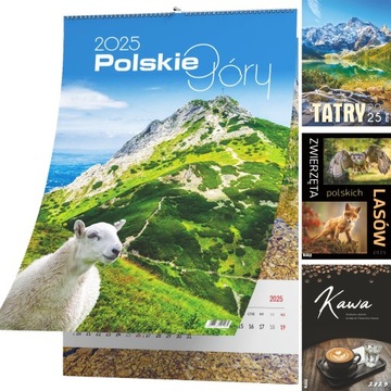 KALENDARZ WIELOPLANSZOWY 2025 DUŻY ŚCIENNY 13 STRON KRAJOBRAZY POLSKIE GÓRY
