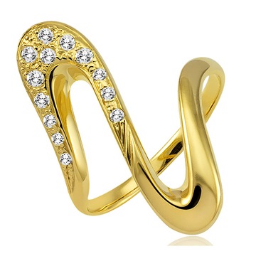 ЗОЛОТОЕ КОЛЬЦО ЭФФЕКТИВНАЯ ВОЛНА ЦИРКОНИЙ 333/ R19