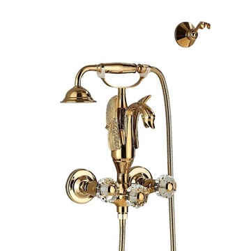 Bateria wannowa natynkowa Retro złota -Gold Poler