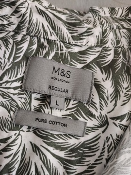 M&S WAKACYJNA KOSZULA w PALMY na LATO Rozmiar L