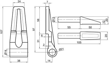 KPL 6x БОКОВАЯ ПЕТЛЯ ПРИЦЕПА FI 13