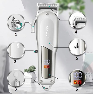 ПРОФЕССИОНАЛЬНЫЙ БЕСПРОВОДНОЙ КЛИМЕР ДЛЯ ВОЛОС С РЕГУЛИРОВКОЙ 6 ВНИМАНИЕ + МАСЛО