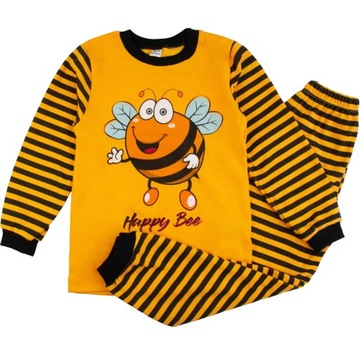 PIŻAMA piżamka dziecięca bawełniana DŁUGI RĘKAW BAWEŁNA pszczółka 104