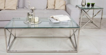 ЖУРНАЛЬНЫЙ СТОЛИК СТЕКЛЯННЫЙ СТИЛЬ ГЛАМУР 120x50