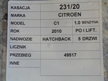 BUDÍKY PŘÍSTROJOVÁ DESKA CITROEN C1 FL 1,0B