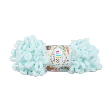 100g włóczka poliester Alize Puffy jasny turkus 15