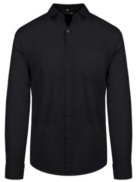 KOSZULA CZARNA ELEGANCKA KLASYCZNA - BAWEŁNA 40/41