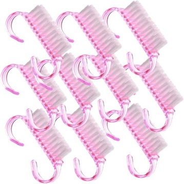 10X SZCZOTECZKI DO PAZNOKCI DO PYŁU ODPYLANIA MANICURE różowa MINI 10 sztuk