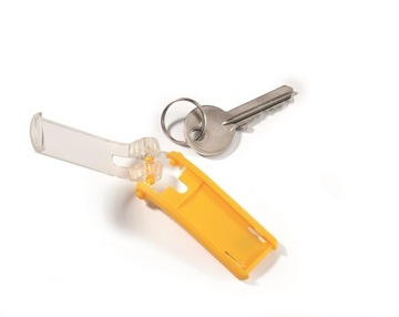 Zawieszki do kluczy Durable, Key Clip, 6 sztuk, żó