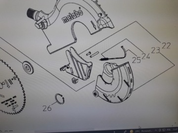 Pierścień zegera osłony piły Metabo KGS 315 PLUS