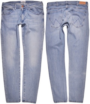 WRANGLER spodnie SKINNY blue REGULAR jeans MRYSON _ W34 L34