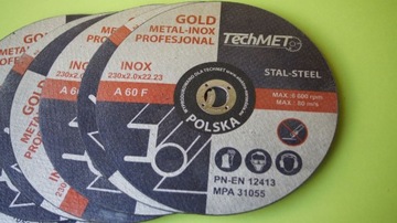 РЕЖНЫЕ ДИСКИ ПО СТАЛИ МЕТАЛЛ 230х2 мм GOLD-INOX