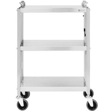 Тележка для официанта складная стальная 3 полки 400 x 580 мм до 90 кг