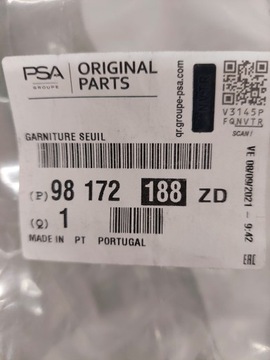 98172188ZD NOVÁ ORIGINÁLNÍ KRYT PÁSY ZADNÍHO OPEL COMBO LIFE