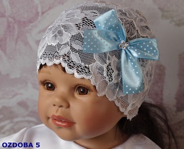 БЕЛАЯ КРЕЩЕННАЯ ШАПКА С КРУЖЕВОМ 74