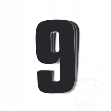 Naklejki na Numery Startowe Blackbird 3szt.- NUMER 9/6 czarne