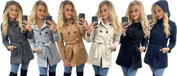 KLASYCZNY PŁASZCZ Z PASKIEM Z KAPTUREM_KOLORY_XL