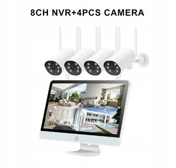 MONITORING WIFI DOMU FIRMY 4Kamery+nagrywarka+LCD!!__