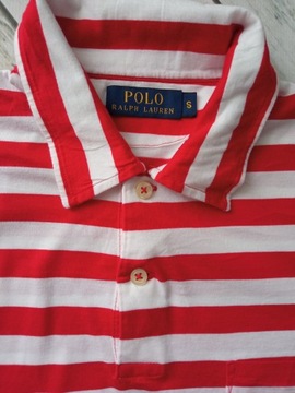 MĘSKA KOSZULKA POLO RALPH LAUREN S CZERWONE PASKI