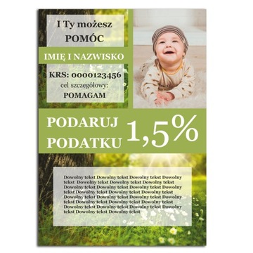 PLAKATY A3 500szt. 130g PRZEKAŻ 1 PROCENT szablon