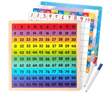 Drewniana tablica 1-100 montessori liczenie gra matematyczna edukacyjna