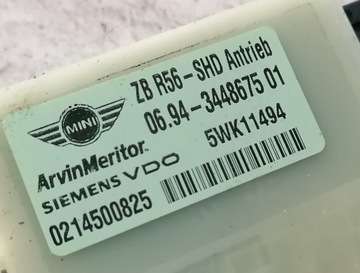 MINI COOPER R55 CLUBMAN 08R MOTOREK STŘEŠNÍHO OKNA 344867501