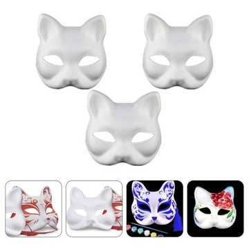 DIY BLANK CAT FACE MASK Маска Бумажные художественные маски