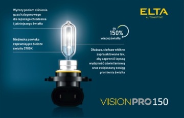 ELTA VISION PRO H4 ЛАМПОЧКИ 12В 60/55Вт +150%