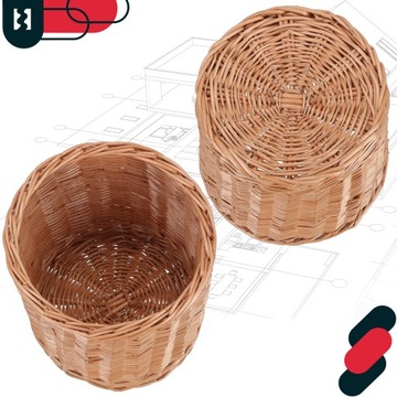 2x плетеные покрытие натуральная плетеная корзина цветы для корзины