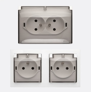 Simon AQUACLICK Разъем одинарный, для поверхностного монтажа, черный