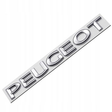 PEUGEOT EMBLEMAT ZNACZEK LITERKI NAKLEJKA-srebro