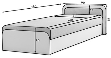 ПАРИС кровать, тахта, софа, контейнер РИБЕС