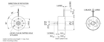 Мини-двигатель 1,5 - 6V тип MT71 (12350)