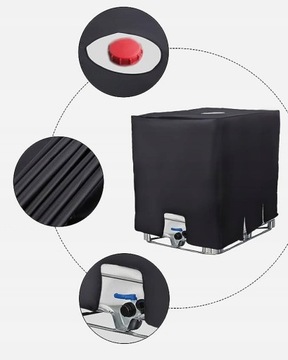 БРЕЗЕНТОВЫЙ КРЫШКА ДЛЯ БАКА ДЛЯ ВОДЫ MAUZER 1000Л КРЫШКА 120х100 ЧЕРНАЯ