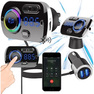 SAMOCHODOWY TRANSMITER BLUETOOTH FM MP3 PLAYER ZESTAW GŁOŚNOMÓWIĄCY USB