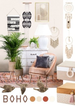 Геометрическое коричневое цементное покрытие в стиле бохо