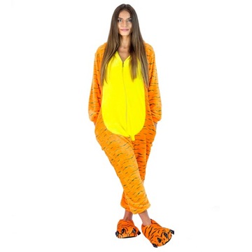 KOSTIUM PIŻAMA KIGURUMI ONESIE DRES PRZEBRANIE TYGRYS ROZMIAR M