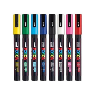 Markery Uni Posca z farbą ZESTAW 8szt. PUDEŁKO