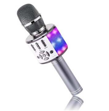BONAOK bezprzewodowy mikrofon Bluetooth srebrny