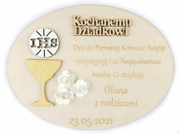 Podziękowanie dla Chrzestnych Dziadków Komunia Św.