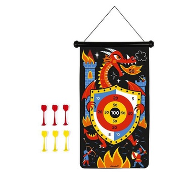 Magnetyczna gra w rzutki Smoki - zabawka zręcznościowa 4 lata+, Janod