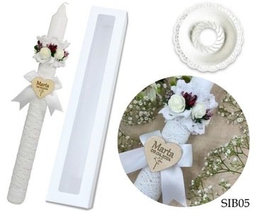 КРЕЩЕННАЯ СВЕЧА на КРЕЩЕНИЕ Сретение с ИМЕНЕМ для МАЛЬЧИКА ДЕВОЧКИ SiB