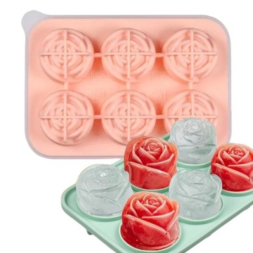 FORMA FOREMKA DO KOSTEK KOSTKI LODU LÓD SILIKONOWA FOREMKI Róża 3D XL
