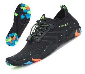 BUTY DO WODY PLAŻOWE PŁYWANIE JEŻOWCE RAFA KORALOWA SPORTOWE SKAŁY CZARNY