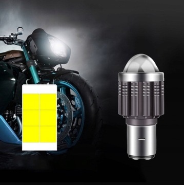 BA20D S2 żarówka LED 35/35W soczewka motocyklowa 2400LM 6000K z radiator