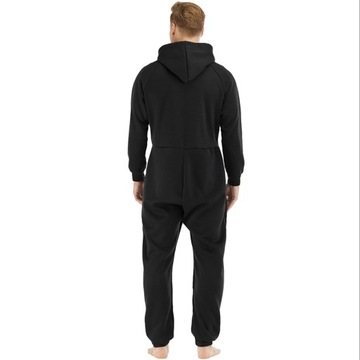 QIYUANT Męska piżama z kapturem Onesie Casual Kombinezon Loungewear