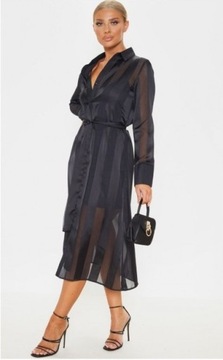 ДОВОЛЬНО ЧЕРНОЕ АТЛАСНОЕ ПЛАТЬЕ 32