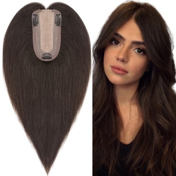 #02 Ciemny Brąz clip in on 30cm Clip In Włosy