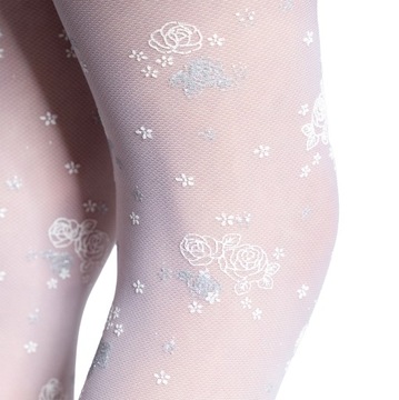 БЕЛЫЕ колготки для девочек COMMUNION с рисунком, СУПЕР КАЧЕСТВО